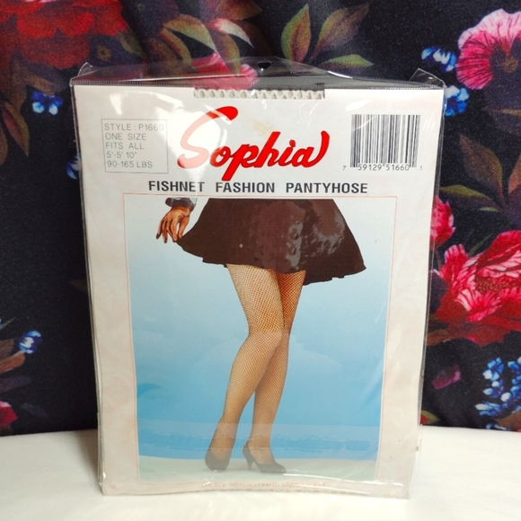 CLEARANCE Sophia Fishnet Stockings Lot OF 5 White Side Seams Back Seams Vintage - Picture 4 of 17